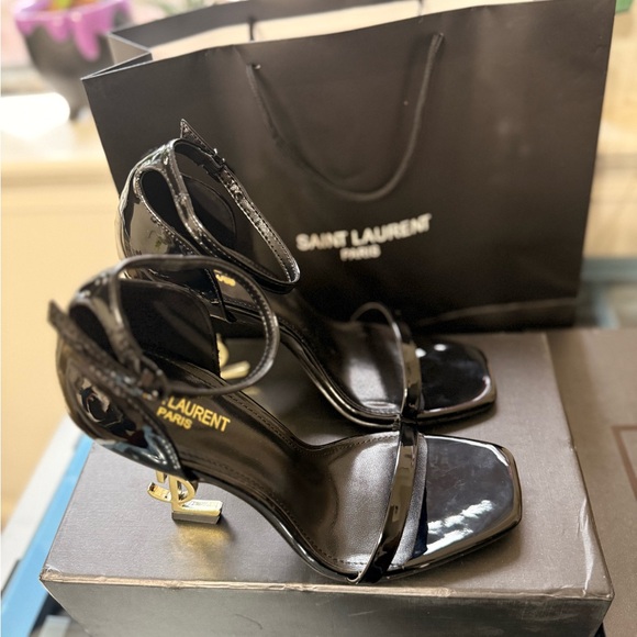 Saint Laurent YSL Patent Leather High Heels Black Elegant - Picture 10 of 16